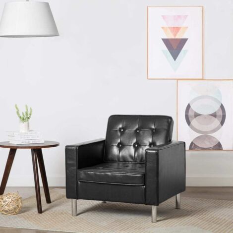 Fauteuil-Chaise de relaxation-Fauteuil Relax Noir 75x70x75 cm Similicuir 430468 (1/5)