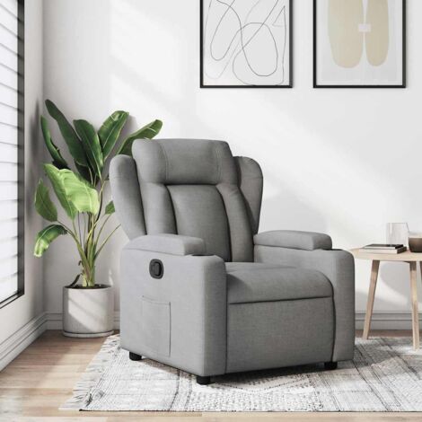 Fauteuil inclinable-Chaise de relaxation-Fauteuil Relax Gris clair Tissu 808193 (1/5)