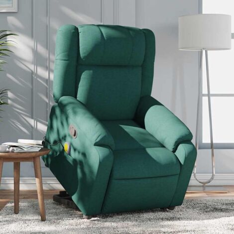 Fauteuil inclinable de massage-Chaise de relaxation-Fauteuil Relax Vert foncé Tissu 362839 (1/5)
