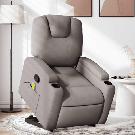 Fauteuil inclinable de massage-Chaise de relaxation-Fauteuil Relax Taupe Tissu 148147 (1/5)