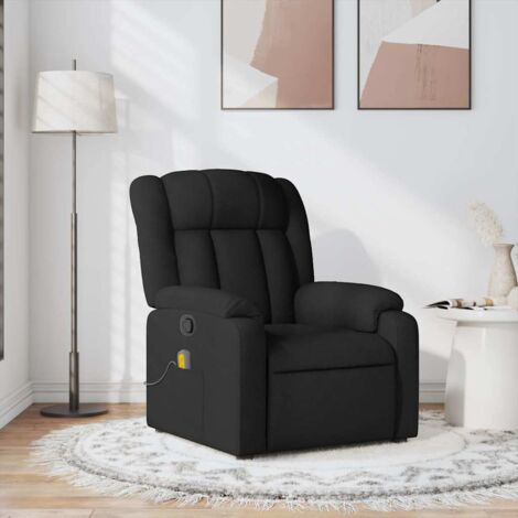 Fauteuil de massage inclinable-Chaise de relaxation-Fauteuil Relax Noir Tissu 350218 (1/5)