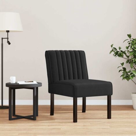 Fauteuil sans accoudoirs-Chaise de relaxation-Fauteuil Relax noir velours 521067 (1/5)