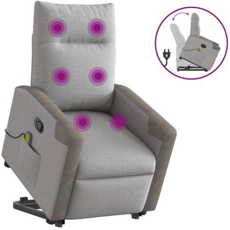 Fauteuil de massage inclinable-Chaise de relaxation-Fauteuil Relax gris nuage tissu 905381 (1/5)