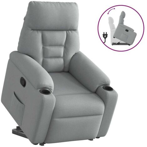 Fauteuil inclinable-Chaise de relaxation-Fauteuil Relax Gris clair Tissu 642781 (1/5)