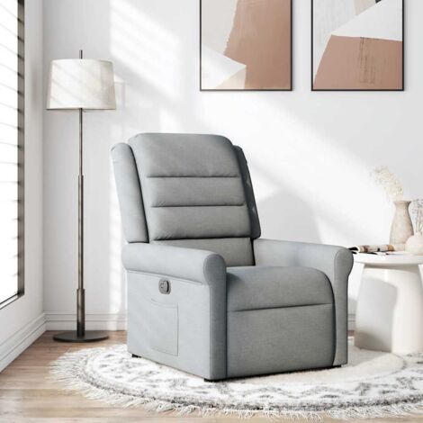 Fauteuil inclinable-Chaise de relaxation-Fauteuil Relax Gris clair Tissu 435173 (1/5)