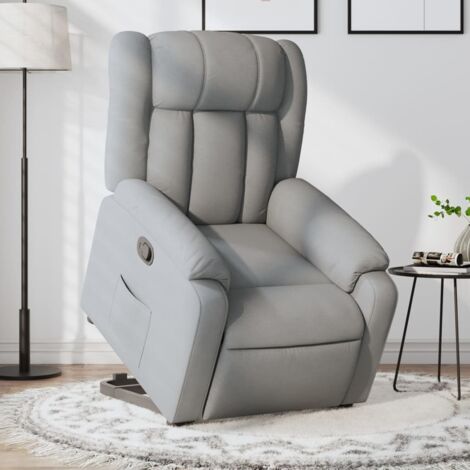 Fauteuil inclinable-Chaise de relaxation-Fauteuil Relax Gris clair Tissu 101648 (1/5)
