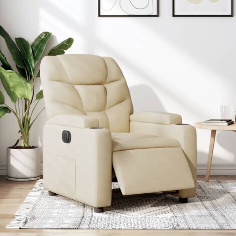 Fauteuil inclinable électrique-Chaise de relaxation-Fauteuil Relax Crème Tissu 642900 (1/5)