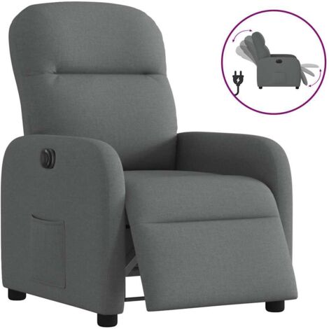 Fauteuil inclinable électrique-Chaise de relaxation-Fauteuil Relax Gris foncé Tissu 477291 (1/5)