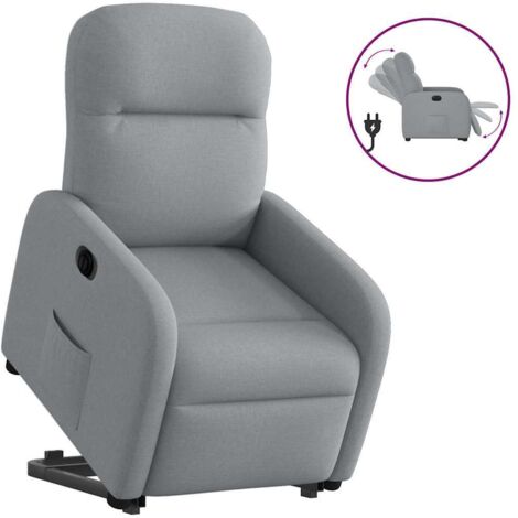 Fauteuil inclinable électrique-Chaise de relaxation-Fauteuil Relax gris clair tissu 939738 (1/5)