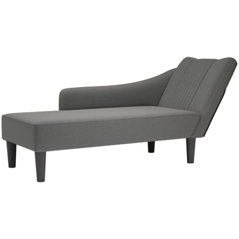 Fauteuil long avec accoudoir droit-Chaise de relaxation-Fauteuil Relax gris foncé tissu 299548 (1/5)