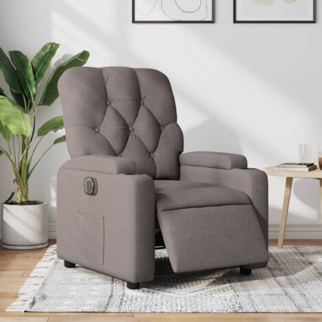 Fauteuil inclinable électrique-Chaise de relaxation-Fauteuil Relax Taupe Tissu 103903 (1/5)