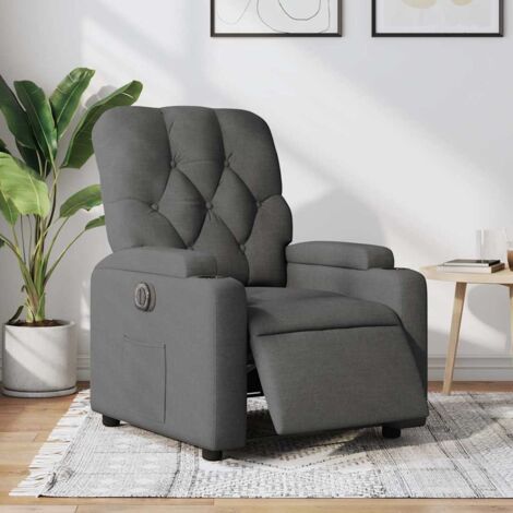 Fauteuil inclinable électrique-Chaise de relaxation-Fauteuil Relax Gris foncé Tissu 421544 (1/5)