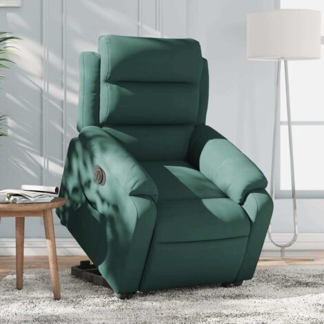 Fauteuil inclinable électrique-Chaise de relaxation-Fauteuil Relax vert foncé velours 584445 (1/5)