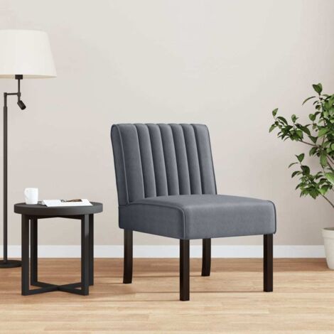 Fauteuil sans accoudoirs-Chaise de relaxation-Fauteuil Relax gris foncé velours 336483 (1/5)