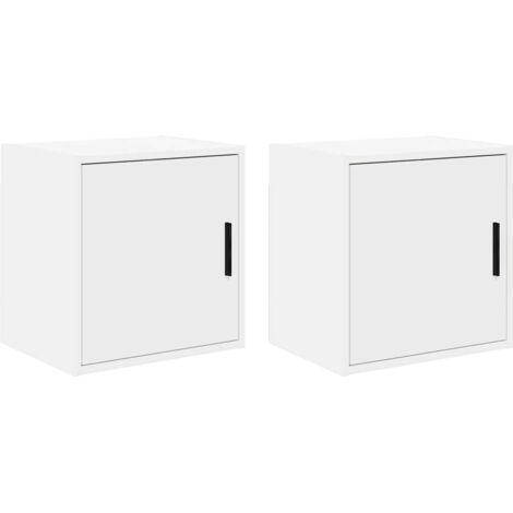 Armoires murales de garage 2 pcs-Armoire suspendue-Meuble de rangement blanc bois d'ingénierie 420925 (1/5)