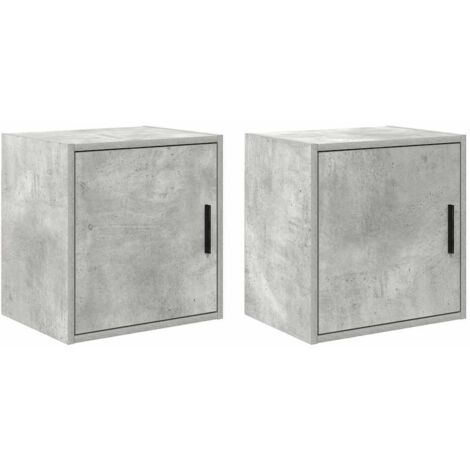Armoires murales de garage 2 pcs-Armoire suspendue-Meuble de rangement gris béton bois d'ingénierie 981420