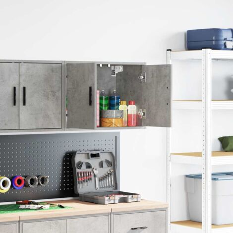 Armoire murale de garage-Armoire suspendue-Meuble de rangement gris béton bois d'ingénierie 823786 (1/5)