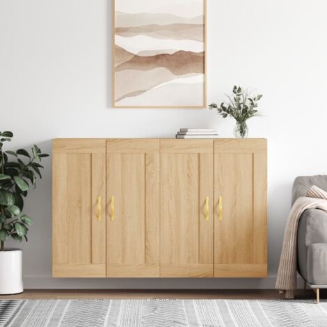 Armoires murales 2 pcs-Armoire suspendue-Meuble de rangement chêne sonoma bois d'ingénierie 118357 (1/5)