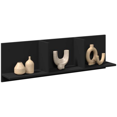 Armoire murale-Armoire suspendue-Meuble de rangement 100x16,5x30 cm noir bois d'ingénierie 966794 (1/5)