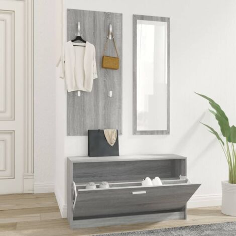 Ensemble d'armoires à chaussures 3-en-1 -Meuble à chaussures-Étagère de rangement Sonoma gris 575232 (1/5)