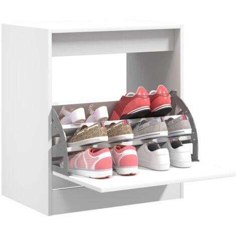 Armoire à chaussures-Meuble à chaussures-Étagère de rangement blanc 60x42x69 cm bois d'ingénierie 317979 (1/5)