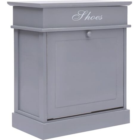 Armoire à chaussures-Meuble à chaussures-Étagère de rangement Gris 50 x 28 x 58 cm Bois de Paulownia 253153 (1/5)
