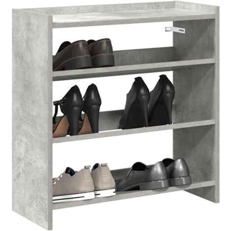 Étagère à chaussures-Meuble à chaussures-Étagère de rangement gris béton 60x25x62 cm bois d'ingénierie 876628 (1/5)