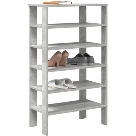 Étagère à chaussures-Meuble à chaussures-Étagère de rangement gris béton 61x32x105 cm bois d'ingénierie 437862 (1/5)