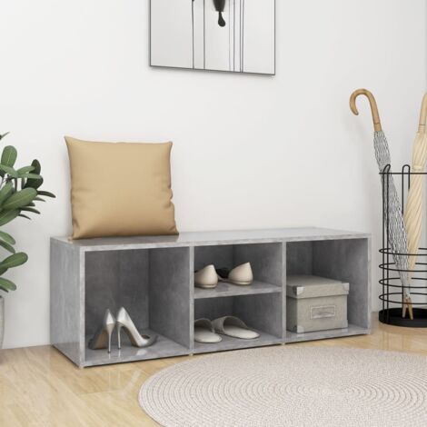 Banc à chaussures-Meuble à chaussures-Étagère de rangement Gris béton 105x35x35 cm Aggloméré 561886 (1/5)