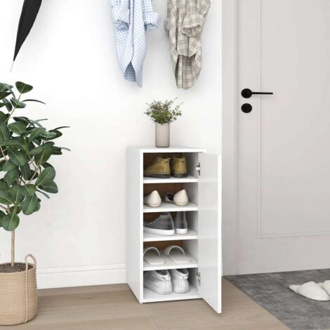 Armoire à chaussures-Meuble à chaussures-Étagère de rangement Blanc 32x35x70 cm Bois d’ingénierie 966897 (1/5)