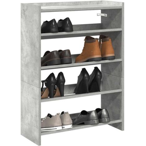 Étagère à chaussures-Meuble à chaussures-Étagère de rangement gris béton 60x25x81 cm bois d'ingénierie 235928 (1/5)