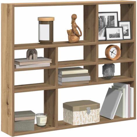 Étagère murale-Étagère flottante-Étagère de rangement suspendue chêne artisanal 90x16x78 cm bois d'ingénierie 661292 (1/5)