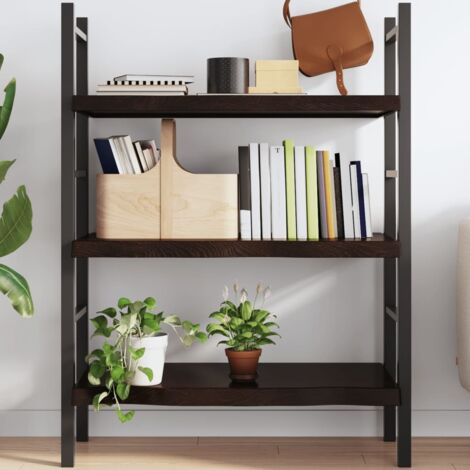 Étagère murale-Étagère flottante-Étagère de rangement suspendue marron foncé bois chêne massif traité 874142 (1/5)