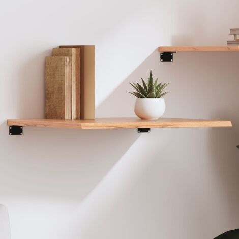 Étagère murale-Étagère flottante-Étagère de rangement suspendue marron clair 60x60x2 cm bois chêne massif traité 736442 (1/5)