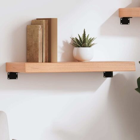 Étagère murale-Étagère flottante-Étagère de rangement suspendue marron clair 60x20x6 cm bois chêne massif traité 404644 (1/5)