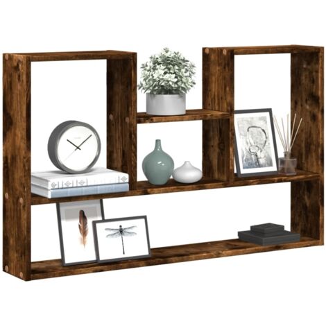 Étagère murale-Étagère flottante-Étagère de rangement suspendue chêne fumé 99x15x60 cm bois d'ingénierie 156910 (1/5)