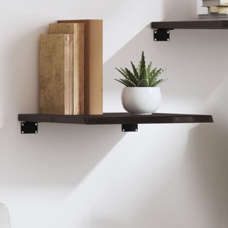 Étagère murale-Étagère flottante-Étagère de rangement suspendue marron foncé 40x40x2 cm bois chêne massif traité 166997 (1/5)