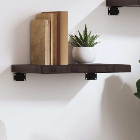 Étagère murale-Étagère flottante-Étagère de rangement suspendue marron foncé bois chêne massif traité 891188 (1/5)