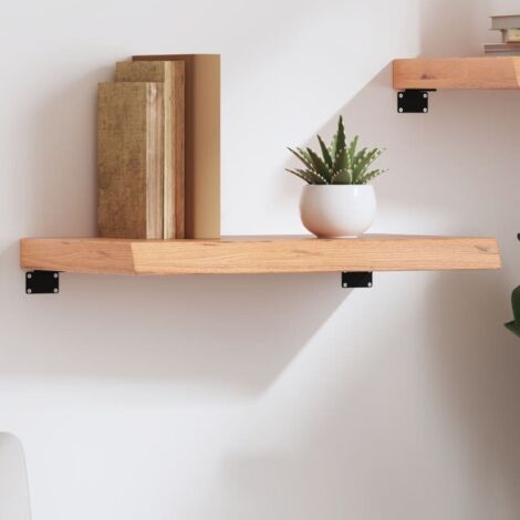 Étagère murale-Étagère flottante-Étagère de rangement suspendue marron clair bois chêne massif traité 358853 (1/5)