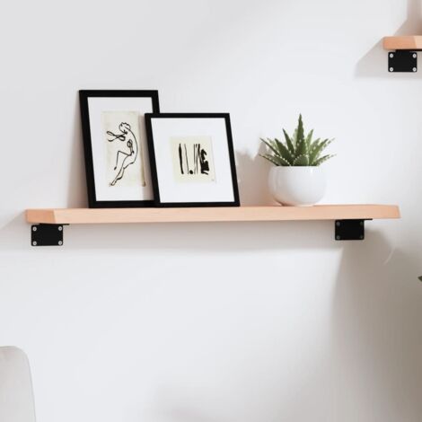 Étagère murale-Étagère flottante-Étagère de rangement suspendue 60x10x2 cm bois de chêne massif non traité 689680 (1/5)