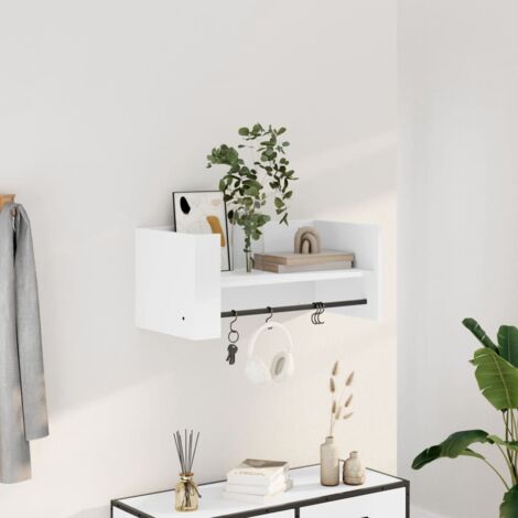Étagère murale-Étagère flottante-Étagère de rangement suspendue blanc 70,5x35x30,5 cm bois d'ingénierie 688305 (1/5)