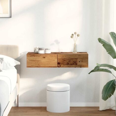 Étagère murale avec tiroirs-Étagère flottante-Étagère de rangement suspendue vieux bois bois d'ingénierie 237963 (1/5)