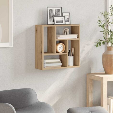 Étagère murale-Étagère flottante-Étagère de rangement suspendue chêne artisanal 45x16x45 cm bois d'ingénierie 131844 (1/5)