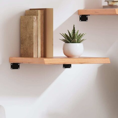 Étagère murale-Étagère flottante-Étagère de rangement suspendue marron clair bois chêne massif traité 877513 (1/5)
