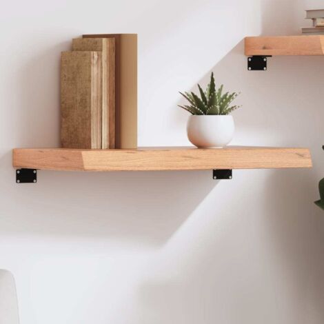 Étagère murale-Étagère flottante-Étagère de rangement suspendue marron clair bois chêne massif traité 253023 (1/5)