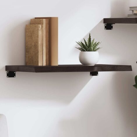 Étagère murale-Étagère flottante-Étagère de rangement suspendue marron foncé bois chêne massif traité 886381 (1/5)