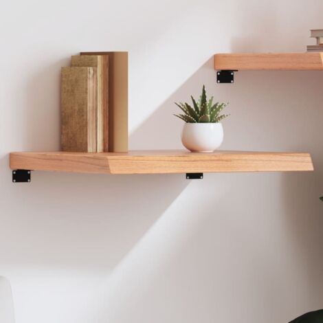 Étagère murale-Étagère flottante-Étagère de rangement suspendue marron clair bois chêne massif traité 415538 (1/5)
