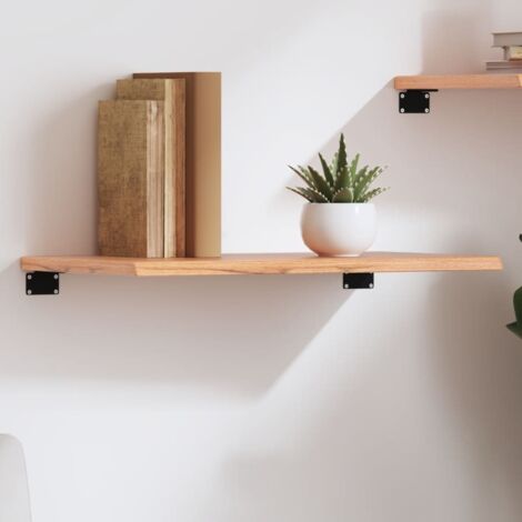Étagère murale-Étagère flottante-Étagère de rangement suspendue marron clair 60x40x2 cm bois chêne massif traité 708008 (1/5)