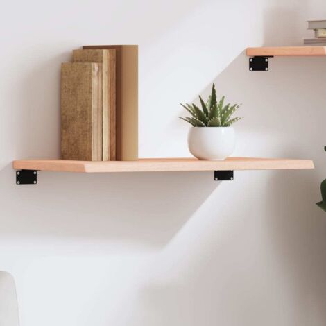 Étagère murale-Étagère flottante-Étagère de rangement suspendue 60x40x2 cm bois de chêne massif non traité 520691 (1/5)