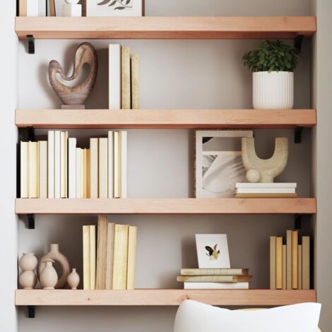 Étagère murale-Étagère flottante-Étagère de rangement suspendue 80x30x(2-6) cm bois de chêne massif non traité 326629 (1/5)